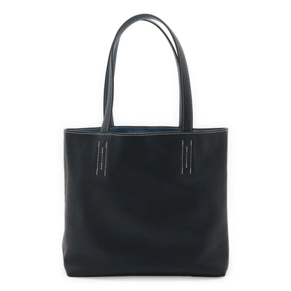 Hermes Double Sens 28 Tote Reversible Veau Sikkim Leather Navy Blue