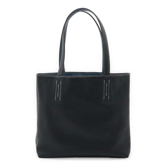 Hermes Double Sens 28 Tote Reversible Veau Sikkim Leather Navy Blue