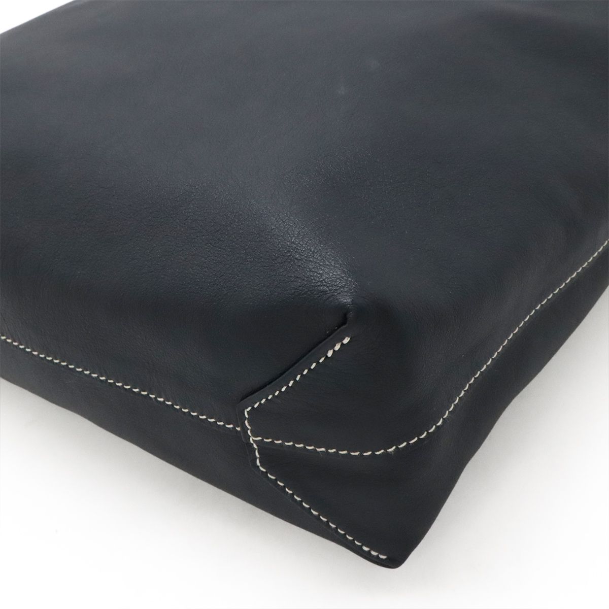 Hermes Double Sens 28 Tote Reversible Veau Sikkim Leather Navy Blue — view 3