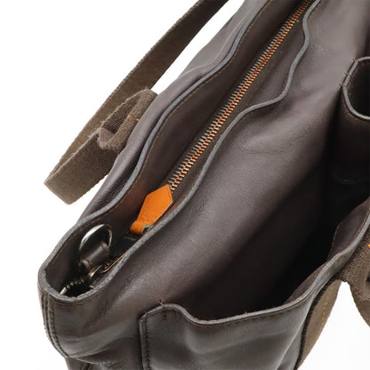 Hermes Caravan Horizontal MM Tote Crossbody Voderma Leather Dark Brown Orange — view 7