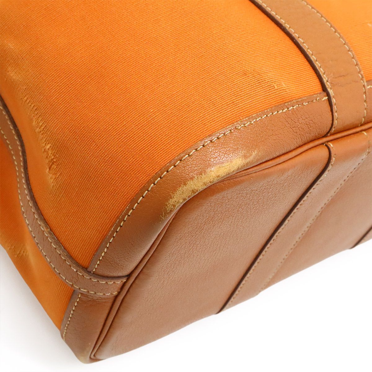 Hermes Garden Party TPM Tote Toile Officier Leather Orange Silver — view 3