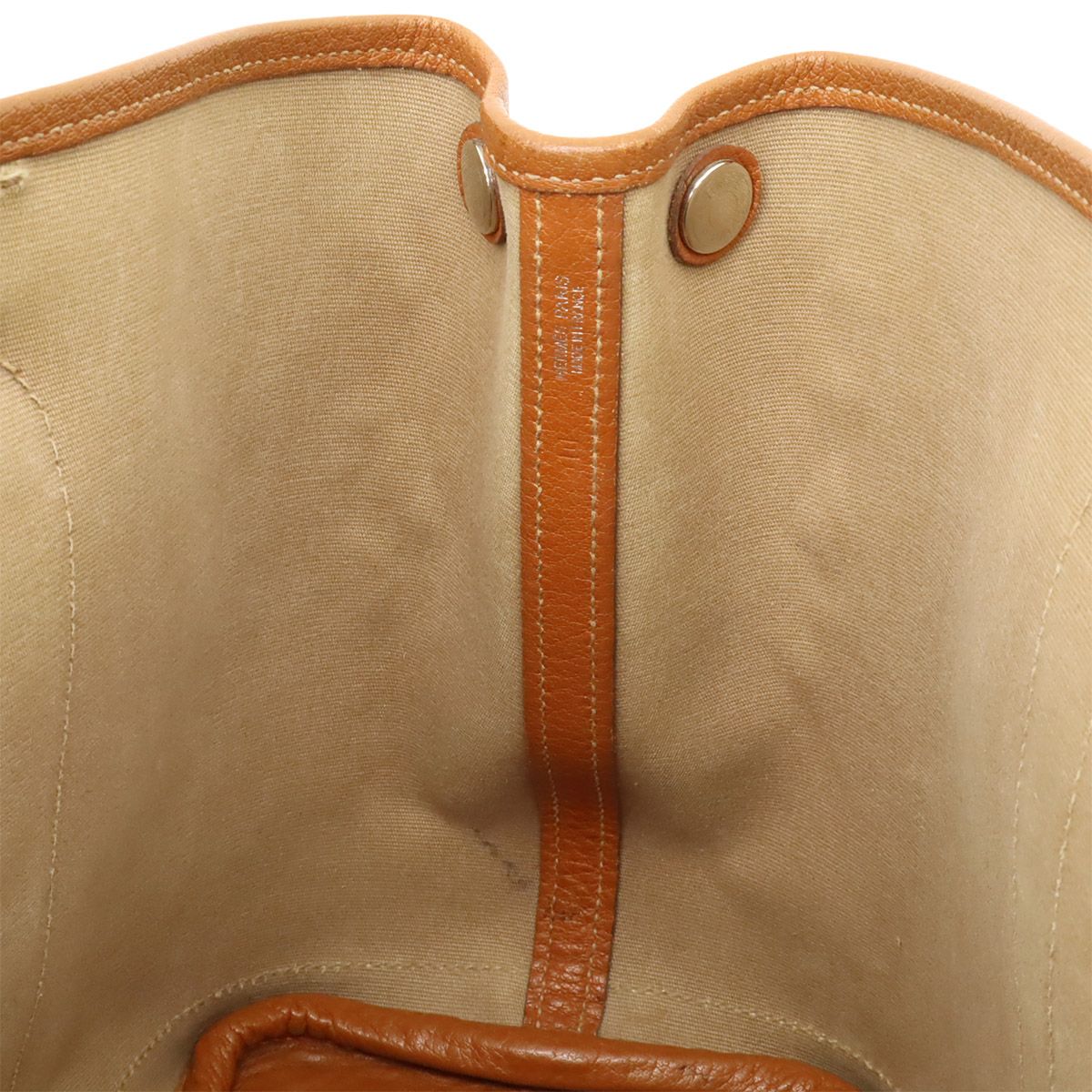 Hermes Garden Party TPM Tote Toile Officier Leather Orange Silver — view 8