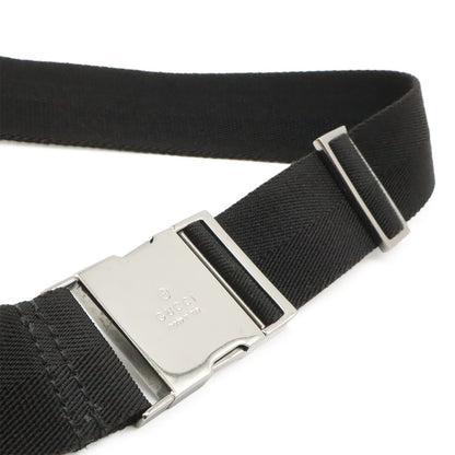 Gucci Sherry Line Belt Bag Waist Pouch Hip Nylon Canvas Black Silver — view 5