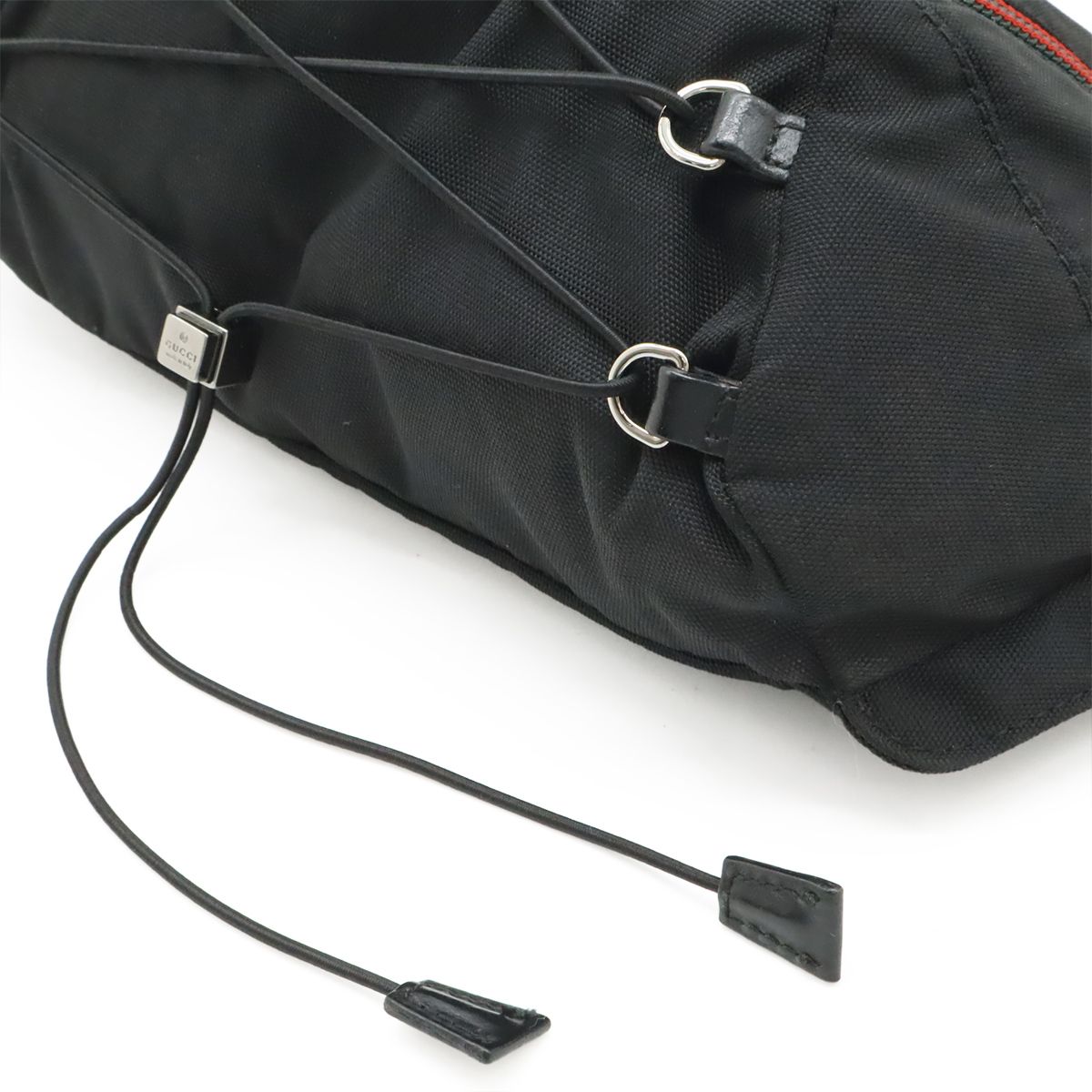 Gucci Sherry Line Belt Bag Waist Pouch Hip Nylon Canvas Black Silver — view 3
