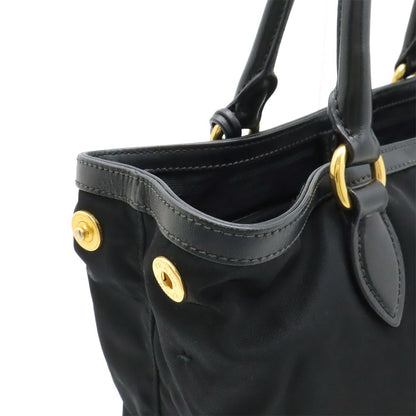 Prada Tote Nylon Leather Nero Black Gold — view 7