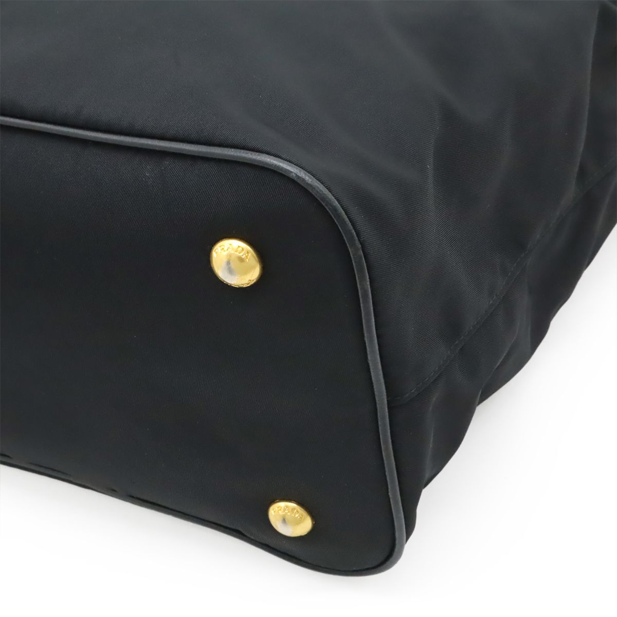 Prada Tote Nylon Leather Nero Black Gold — view 3