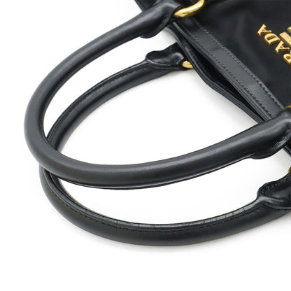 Prada Tote Nylon Leather Nero Black Gold — view 4