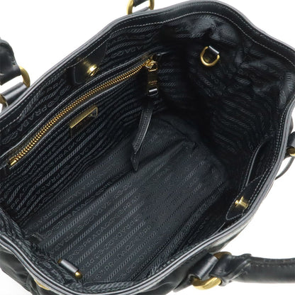 Prada Tote Nylon Leather Nero Black Gold — view 5