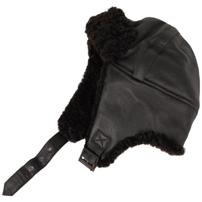 Louis Vuitton Flight Cap Sheepskin Hat Shearling Dark Brown