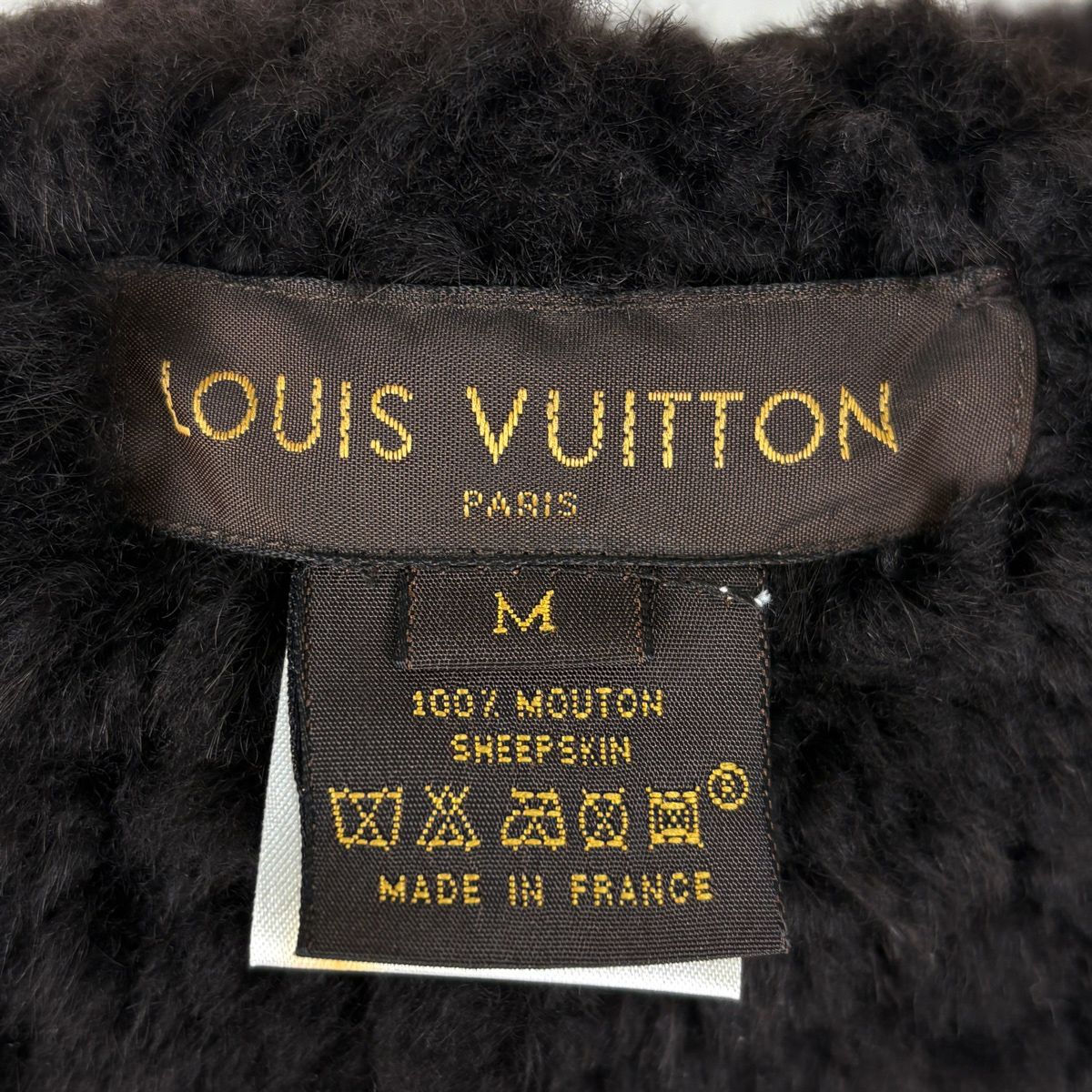 Louis Vuitton Flight Cap Sheepskin Hat Shearling Dark Brown — view 6