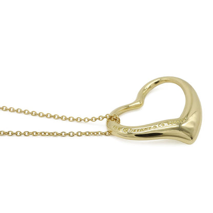 Tiffany & Co Elsa Peretti Open Heart Necklace Pendant 18k Yellow Gold — view 4