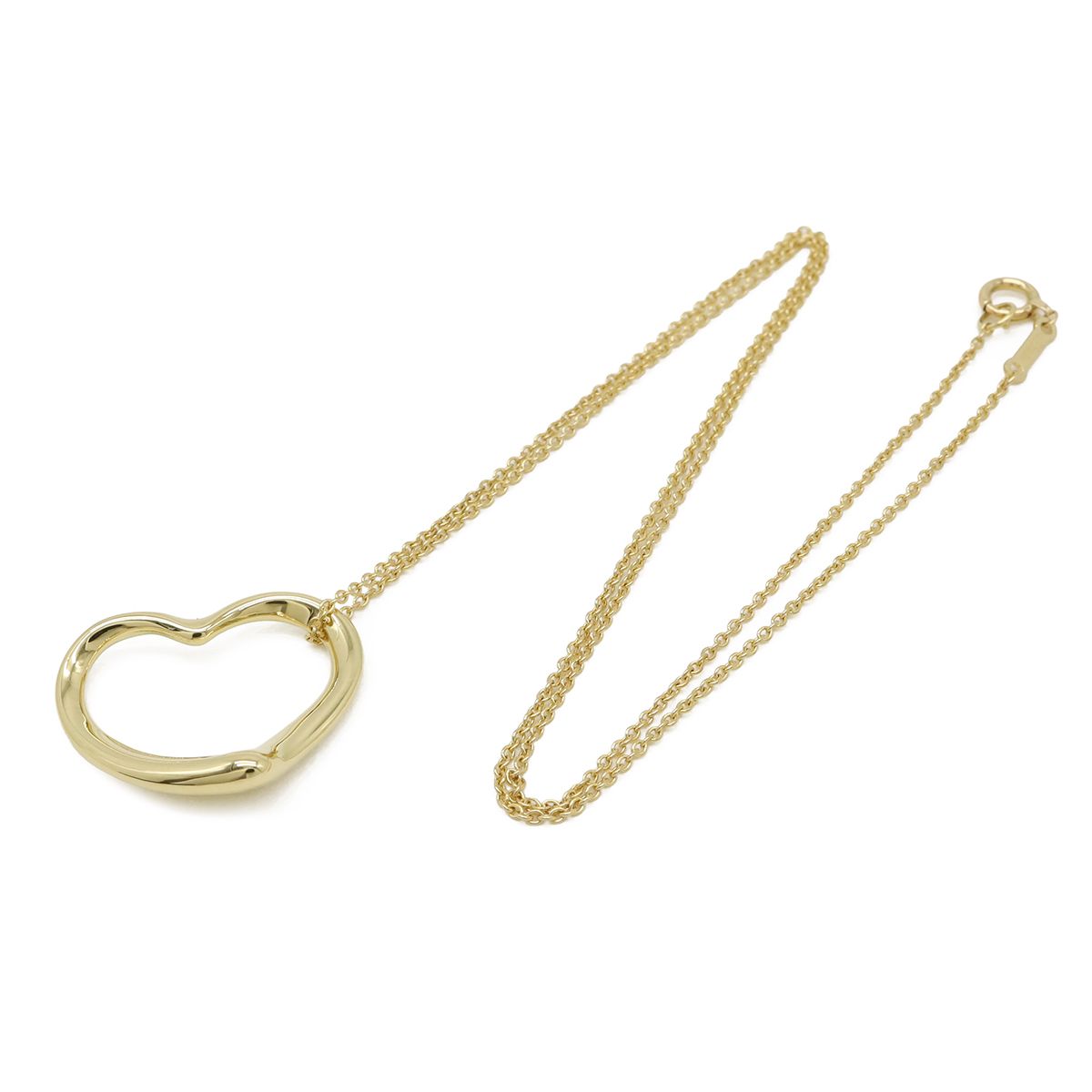 Tiffany & Co Elsa Peretti Open Heart Necklace Pendant 18k Yellow Gold — view 2