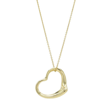 Tiffany & Co Elsa Peretti Open Heart Necklace Pendant 18k Yellow Gold