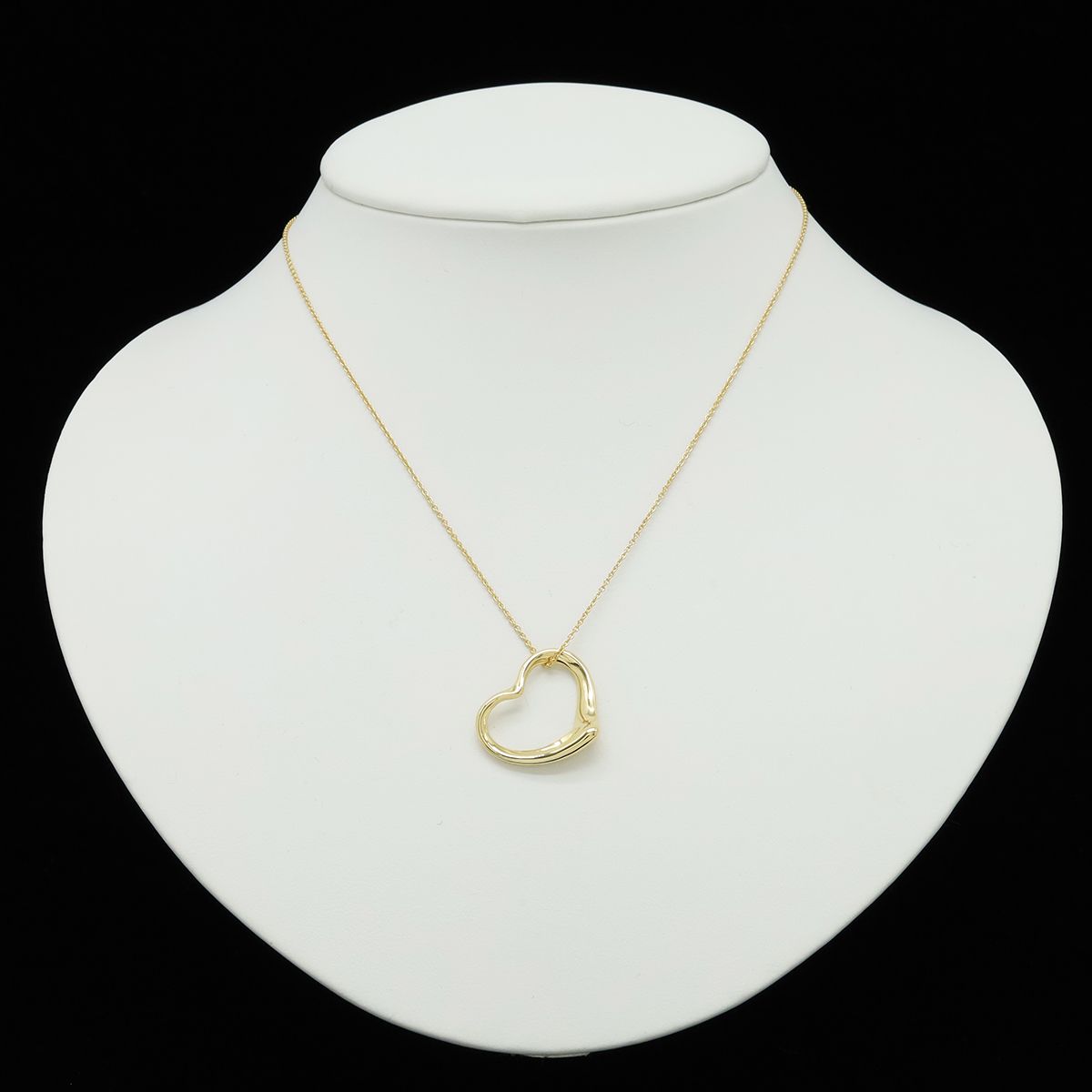 Tiffany & Co Elsa Peretti Open Heart Necklace Pendant 18k Yellow Gold — view 6