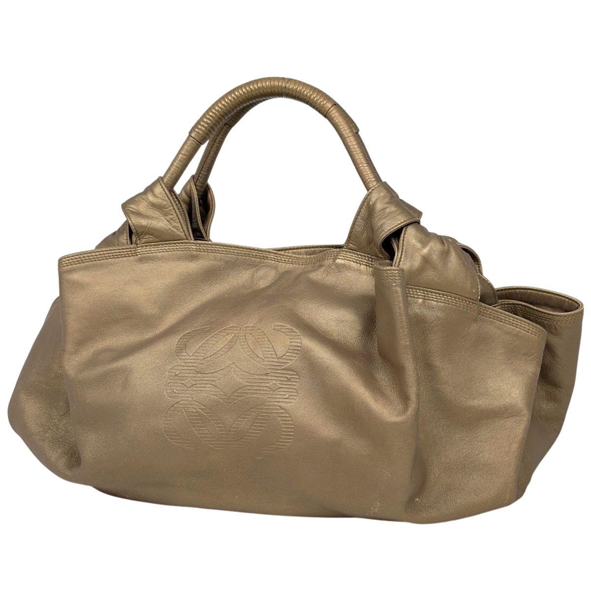 Loewe Nappa Aire Anagram Handbag Leather Gold