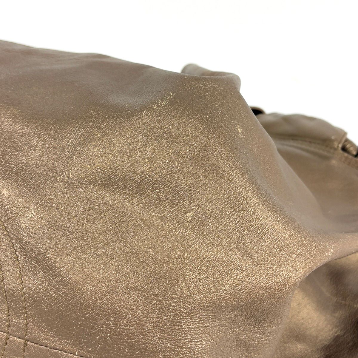 Loewe Nappa Aire Anagram Handbag Leather Gold — view 3