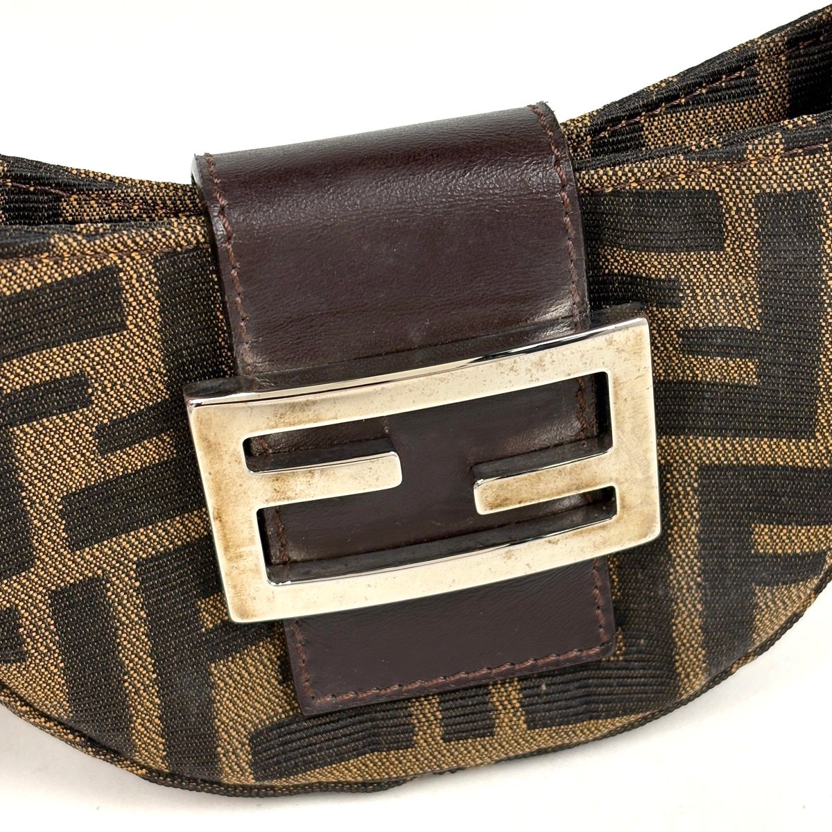Fendi Zucca Pattern Mini Pouch Canvas Brown — view 4