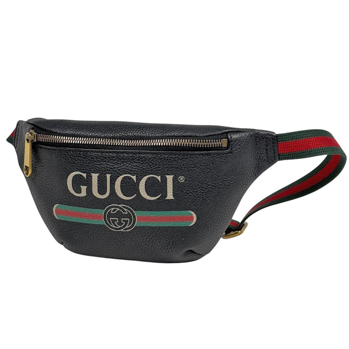 Gucci Logo Waist Bag Leather Black