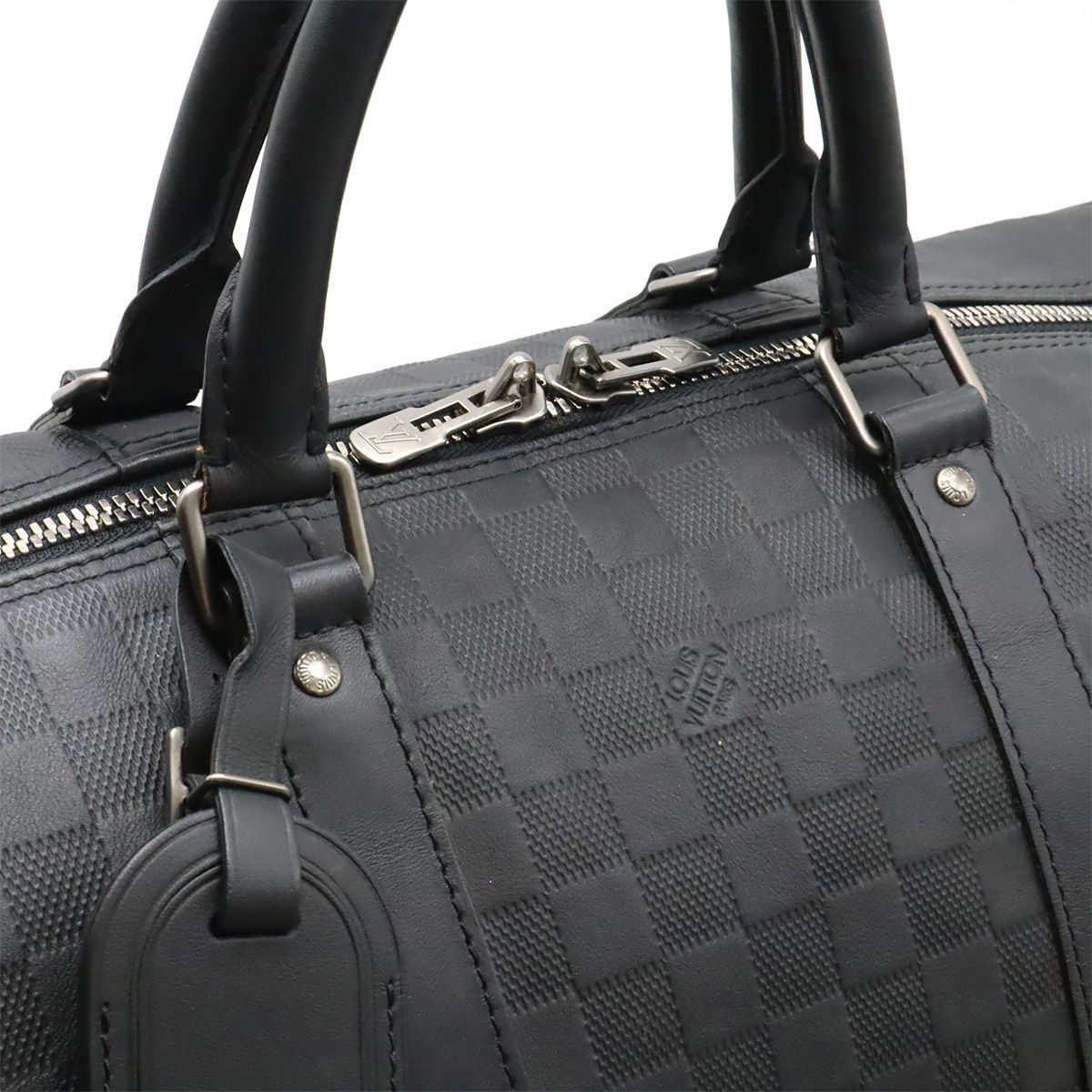 Louis Vuitton Damier Infini Keepall Bandouliere 55 Boston Bag 2-Way Onyx Black — view 5