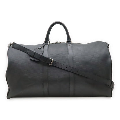 Louis Vuitton Damier Infini Keepall Bandouliere 55 Boston Bag 2-Way Onyx Black