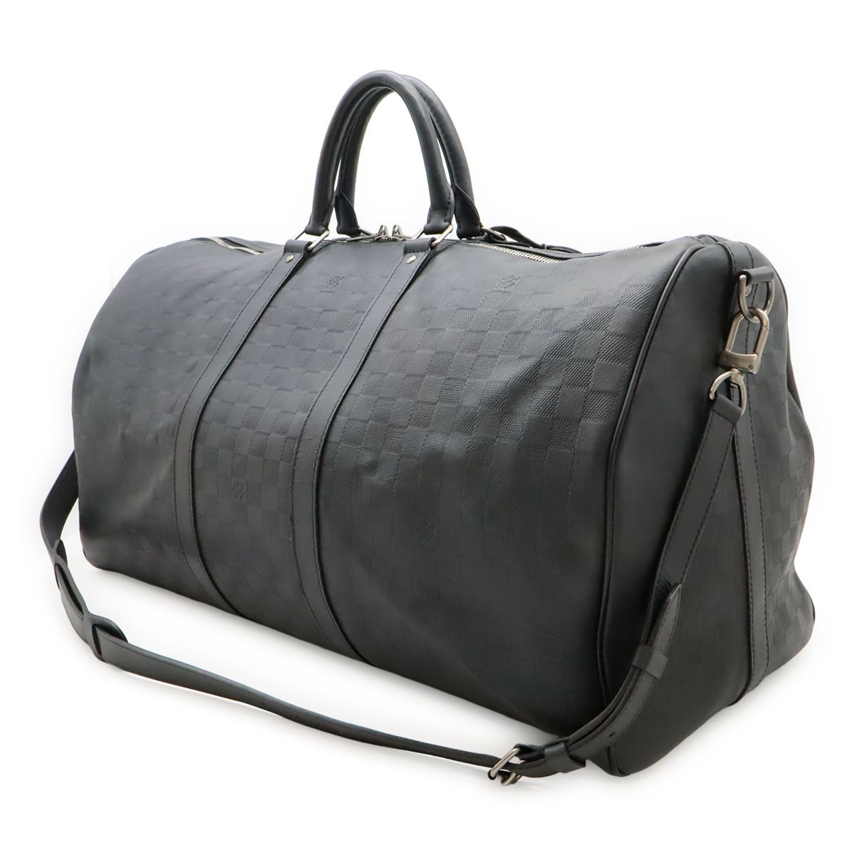 Louis Vuitton Damier Infini Keepall Bandouliere 55 Boston Bag 2-Way Onyx Black — view 2