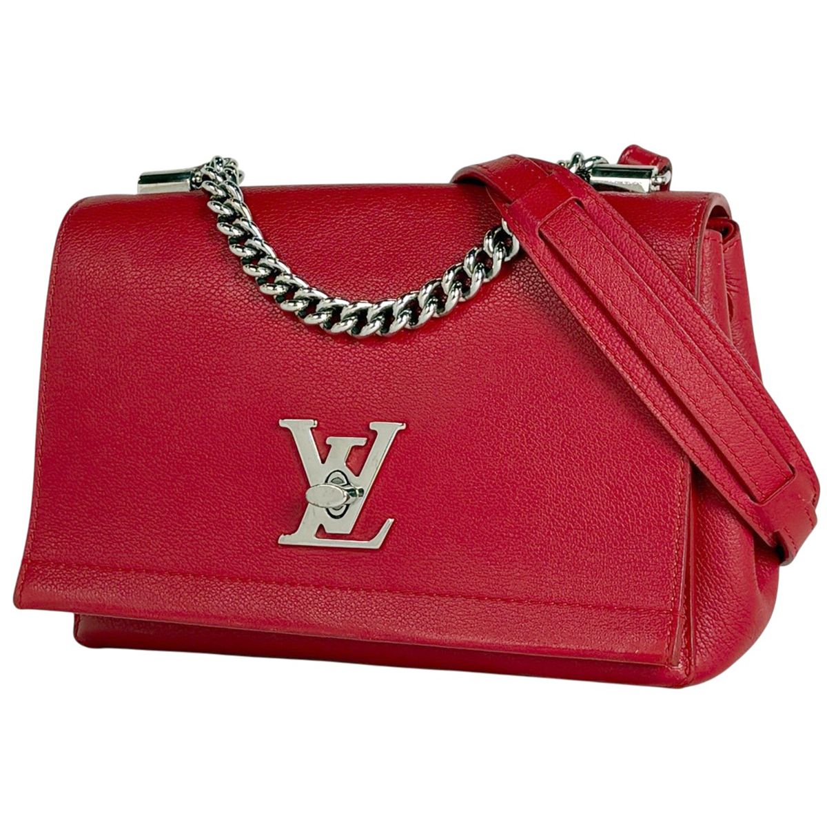 Louis Vuitton Lockme 2-Way Shoulder Bag Leather Ruby