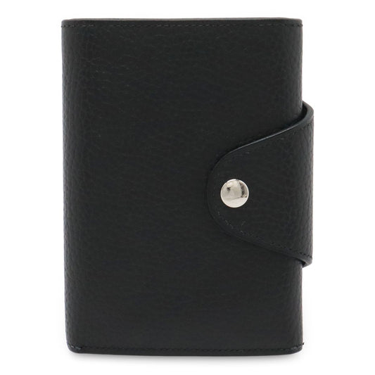 Hermes Illiade Compact Wallet Bifold Veau Gallop D'hermes Leather Black Silver