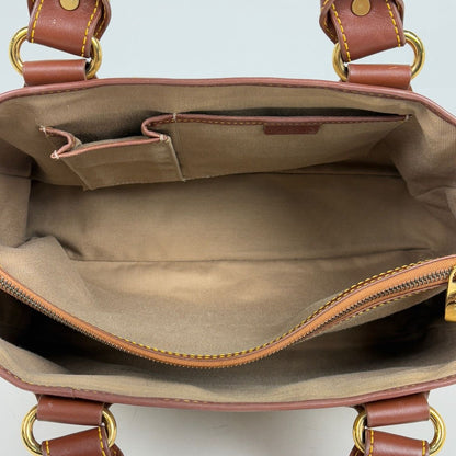 Celine Boogie Bag Macadam Pattern Handbag Canvas Beige Brown — view 7
