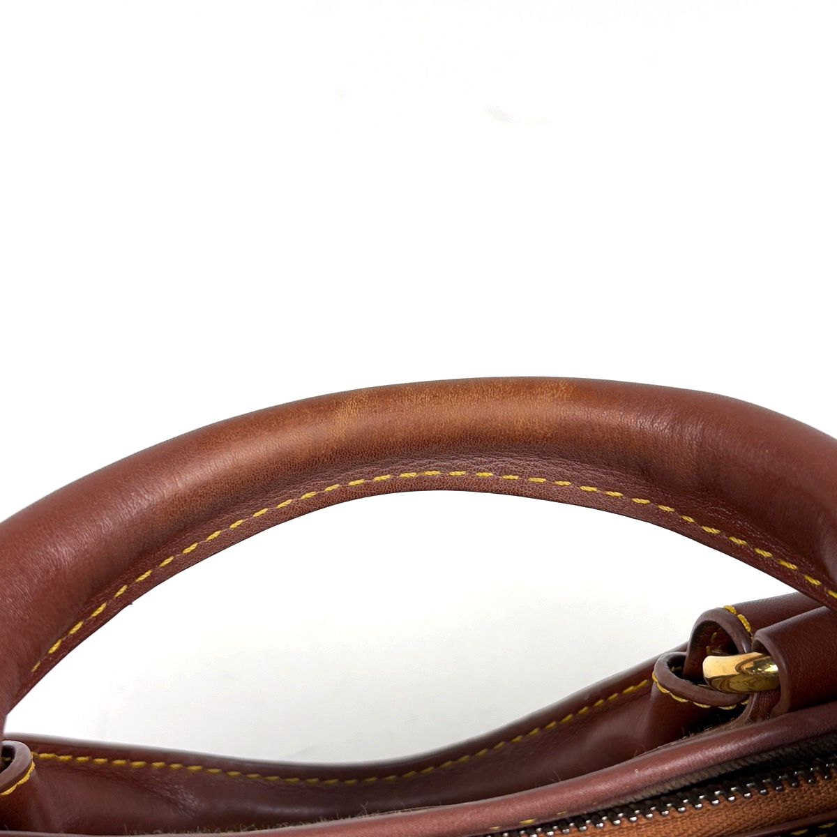 Celine Boogie Bag Macadam Pattern Handbag Canvas Beige Brown — view 5
