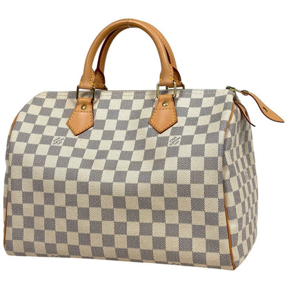Louis Vuitton Speedy 30 Boston Bag Damier Azur White