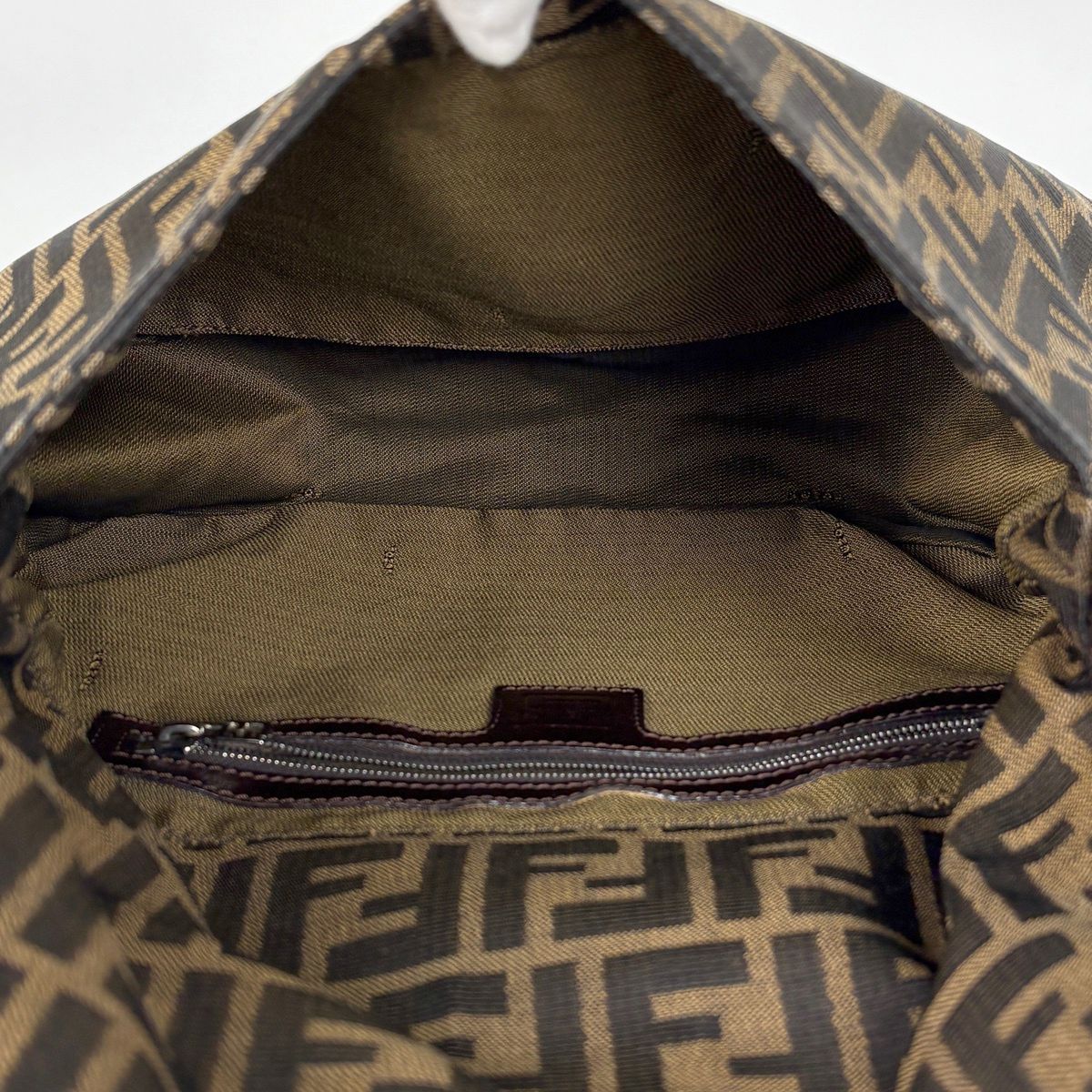 Fendi Zucca Pattern Shoulder Bag Mamma Bucket Canvas Brown — view 7