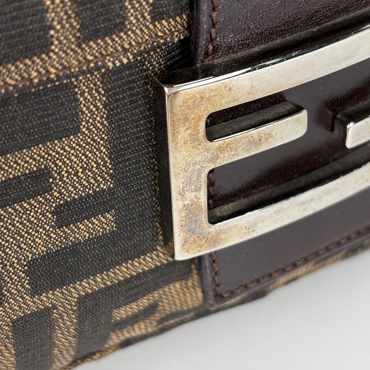 Fendi Zucca Pattern Shoulder Bag Mamma Bucket Canvas Brown — view 5
