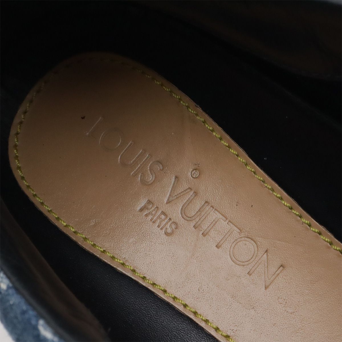 Louis Vuitton Monogram Denim Low Cut Sneakers Shoes Suede Blue Black White 7.5 — view 8