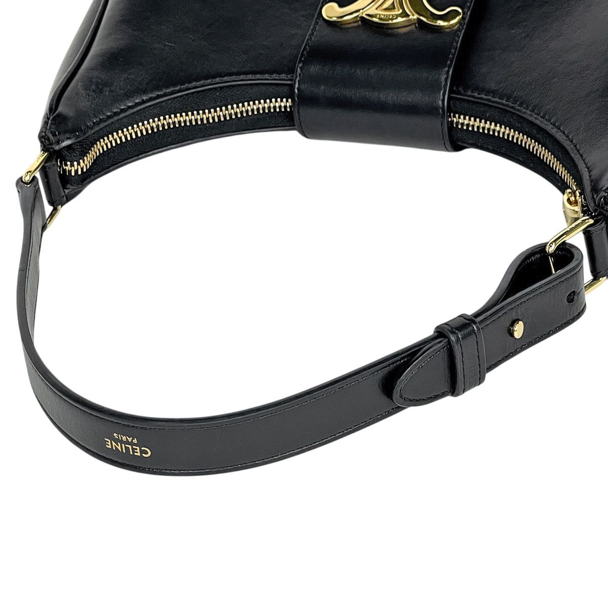 Celine Ava Triomphe Shoulder Bag Leather Black — view 8