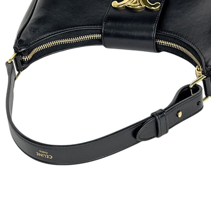 Celine Ava Triomphe Shoulder Bag Leather Black — view 8