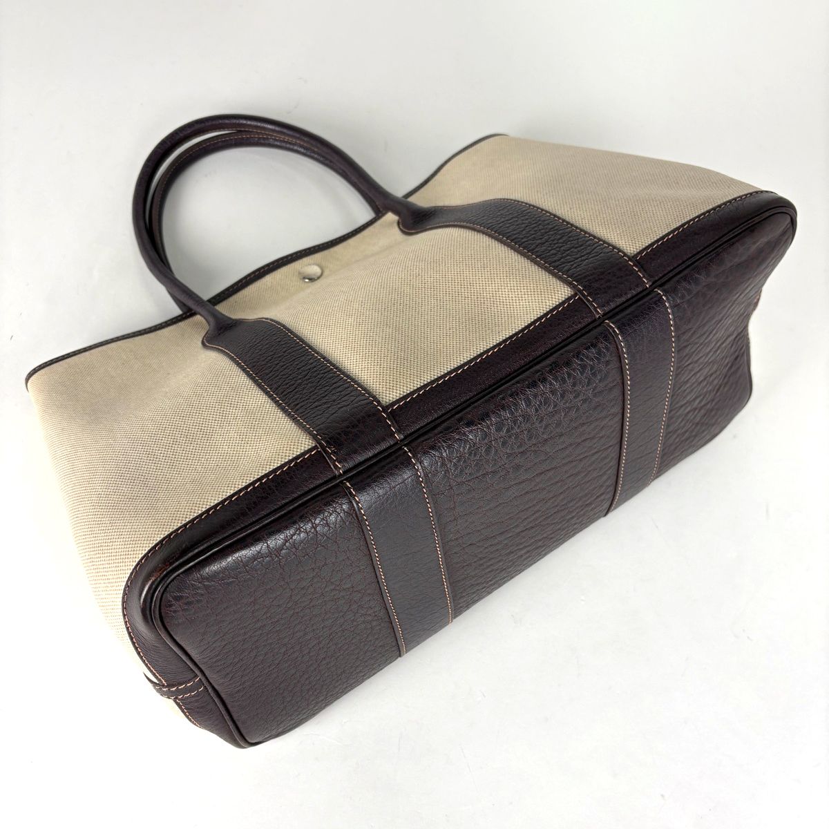 Hermes Garden Party PM Tote Toile Ash Natural Brown — view 2