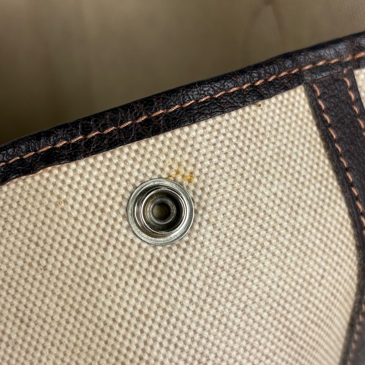 Hermes Garden Party PM Tote Toile Ash Natural Brown — view 6
