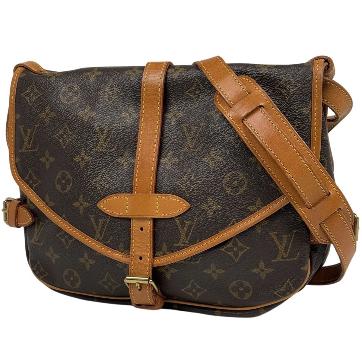Louis Vuitton Saumur 30 Crossbody Shoulder Bag Monogram Brown