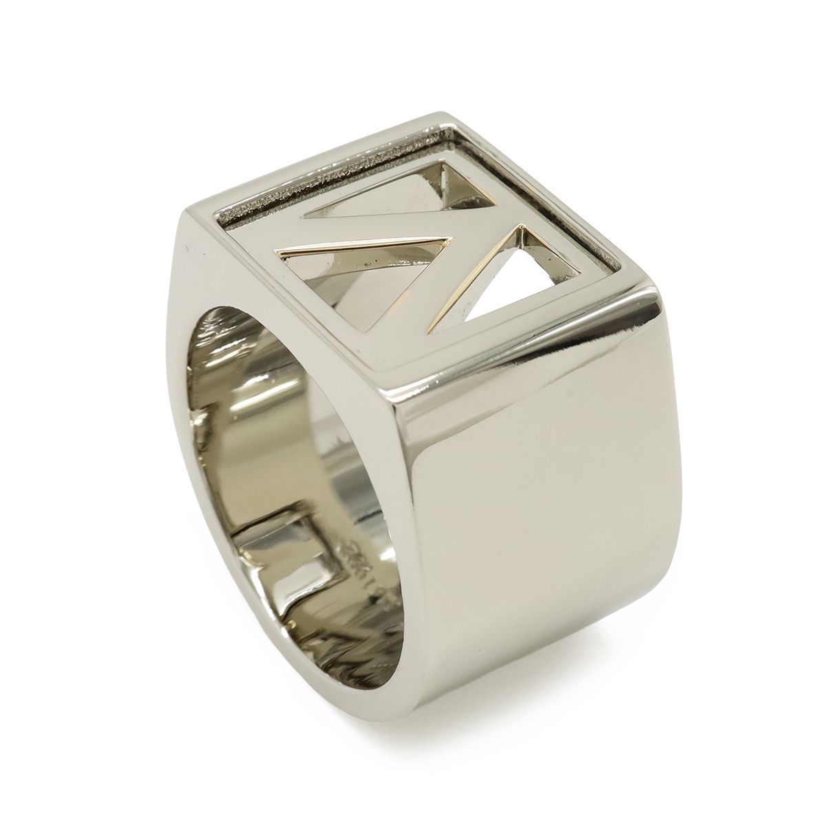 Louis Vuitton Chevalier Square Ring M Silver — view 2