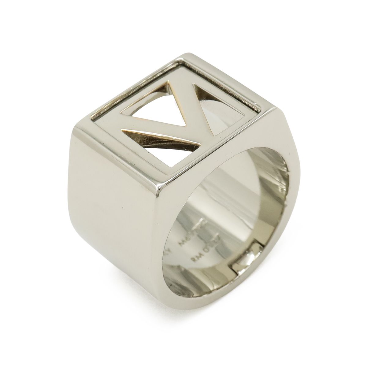 Louis Vuitton Chevalier Square Ring M Silver