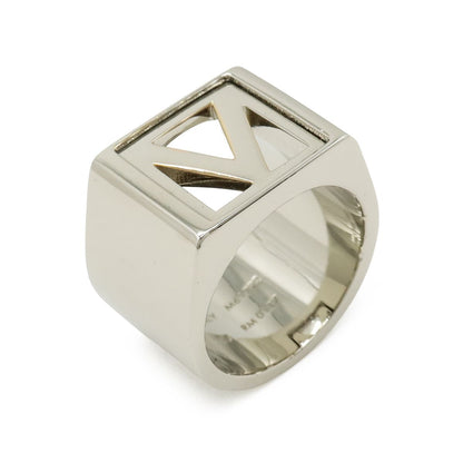 Louis Vuitton Chevalier Square Ring M Silver