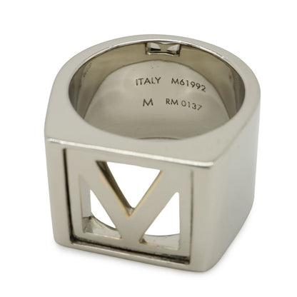 Louis Vuitton Chevalier Square Ring M Silver — view 5