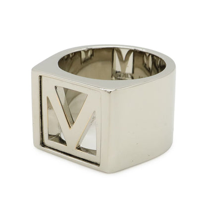 Louis Vuitton Chevalier Square Ring M Silver
