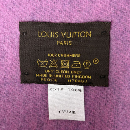 Louis Vuitton Echarpe Reykjavik Shawl Scarf Cashmere Pink Navy — view 5