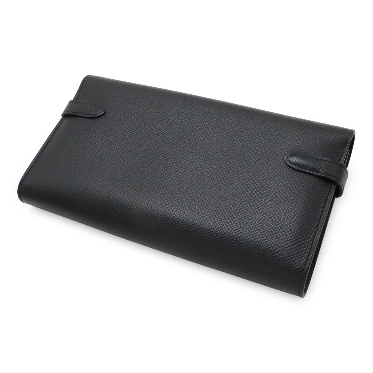 Hermes Kelly Wallet Long Bifold Veau Epsom Black Gold — view 2