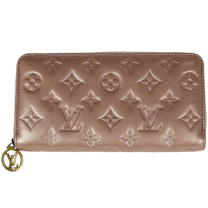 Louis Vuitton Zippy Wallet Zip Around Monogram Embossed Leather Rose Gold