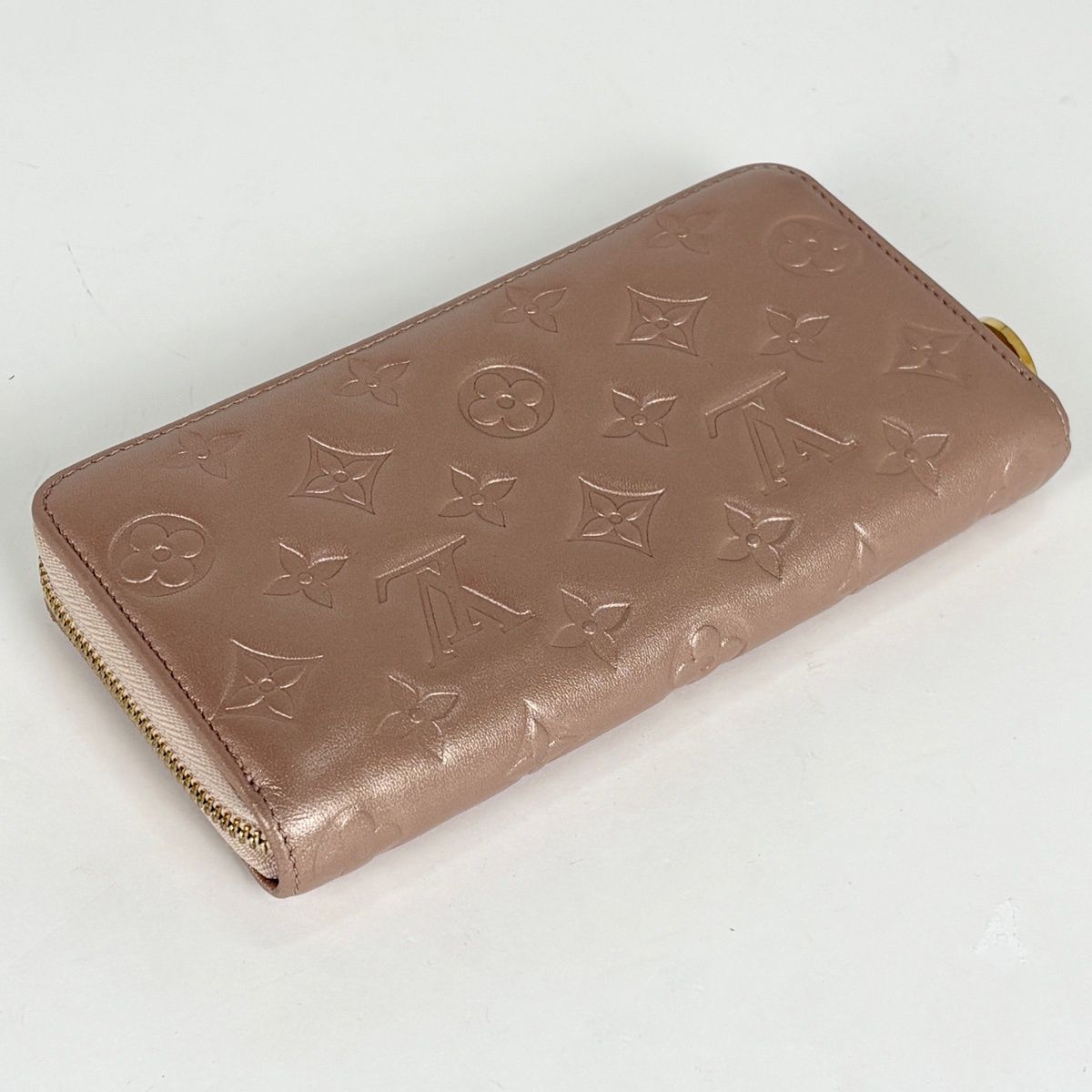 Louis Vuitton Zippy Wallet Zip Around Monogram Embossed Leather Rose Gold — view 2