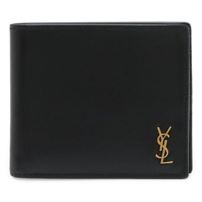 Saint Laurent Paris YSL Yves Tiny Cassandra Logo Bifold Billfold Wallet Leather