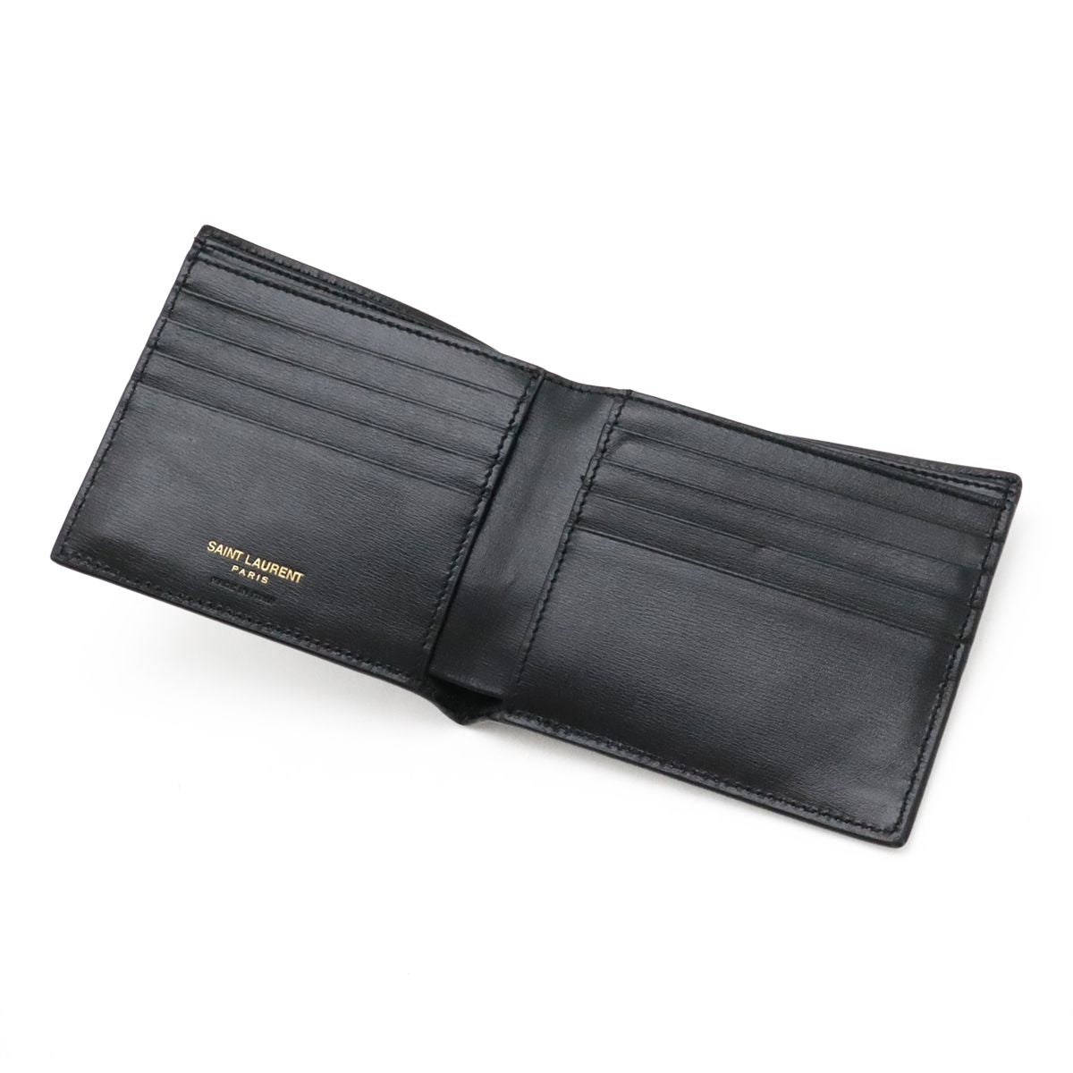 Saint Laurent Paris YSL Yves Tiny Cassandra Logo Bifold Billfold Wallet Leather — view 4