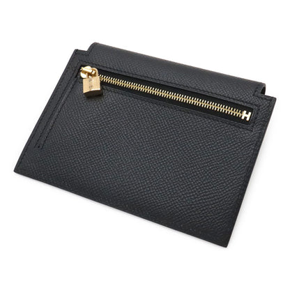 Hermes Kelly Pocket Compact Coin Purse Veau Epsom Black Gold — view 2